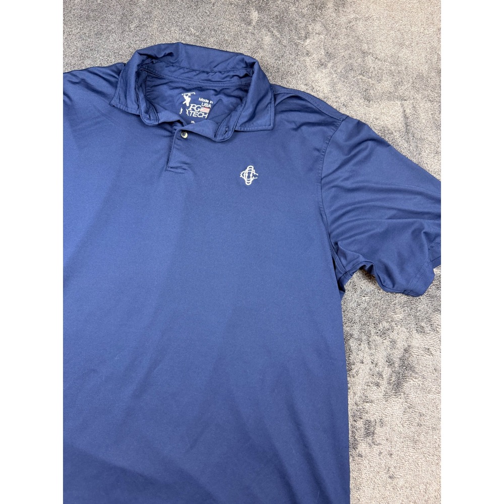 FG Tech Mens XL Navy Blue Country Club of Charleston Golf Polo Shirt Made in USA
